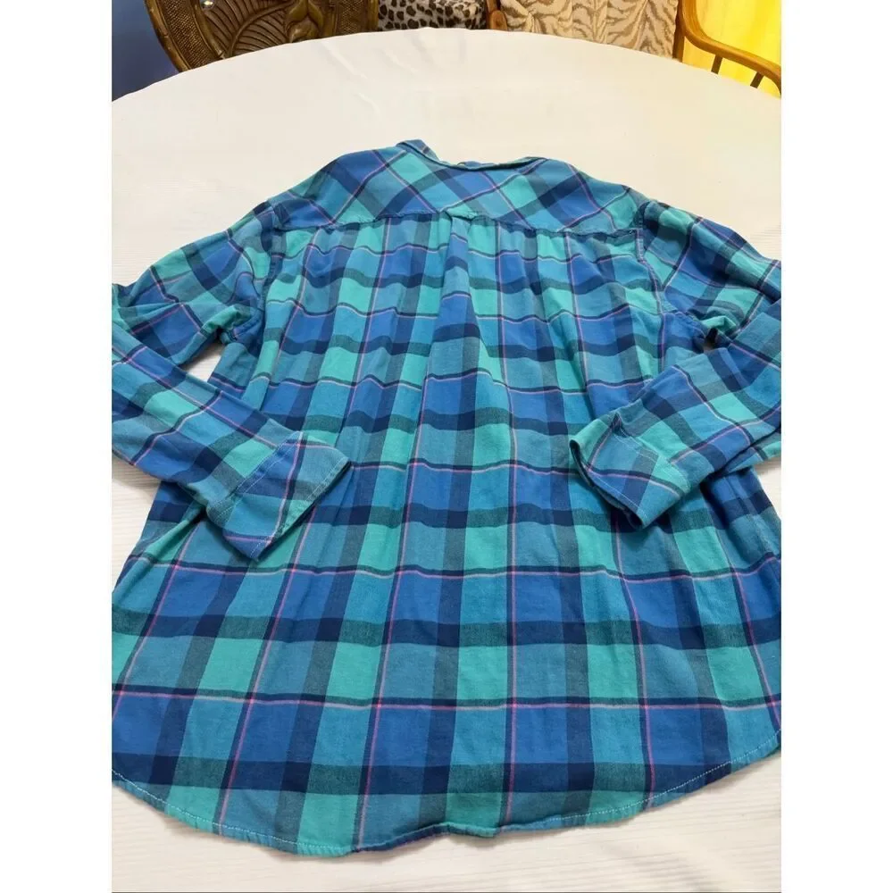 Chubbies Blue Plaid Flannel Long Sleeve Button Down Shirt Size XXL